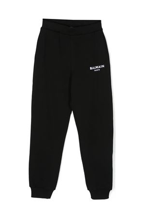 Black cotton track pants BALMAIN PARIS KIDS | BT6R60Z0114930BC